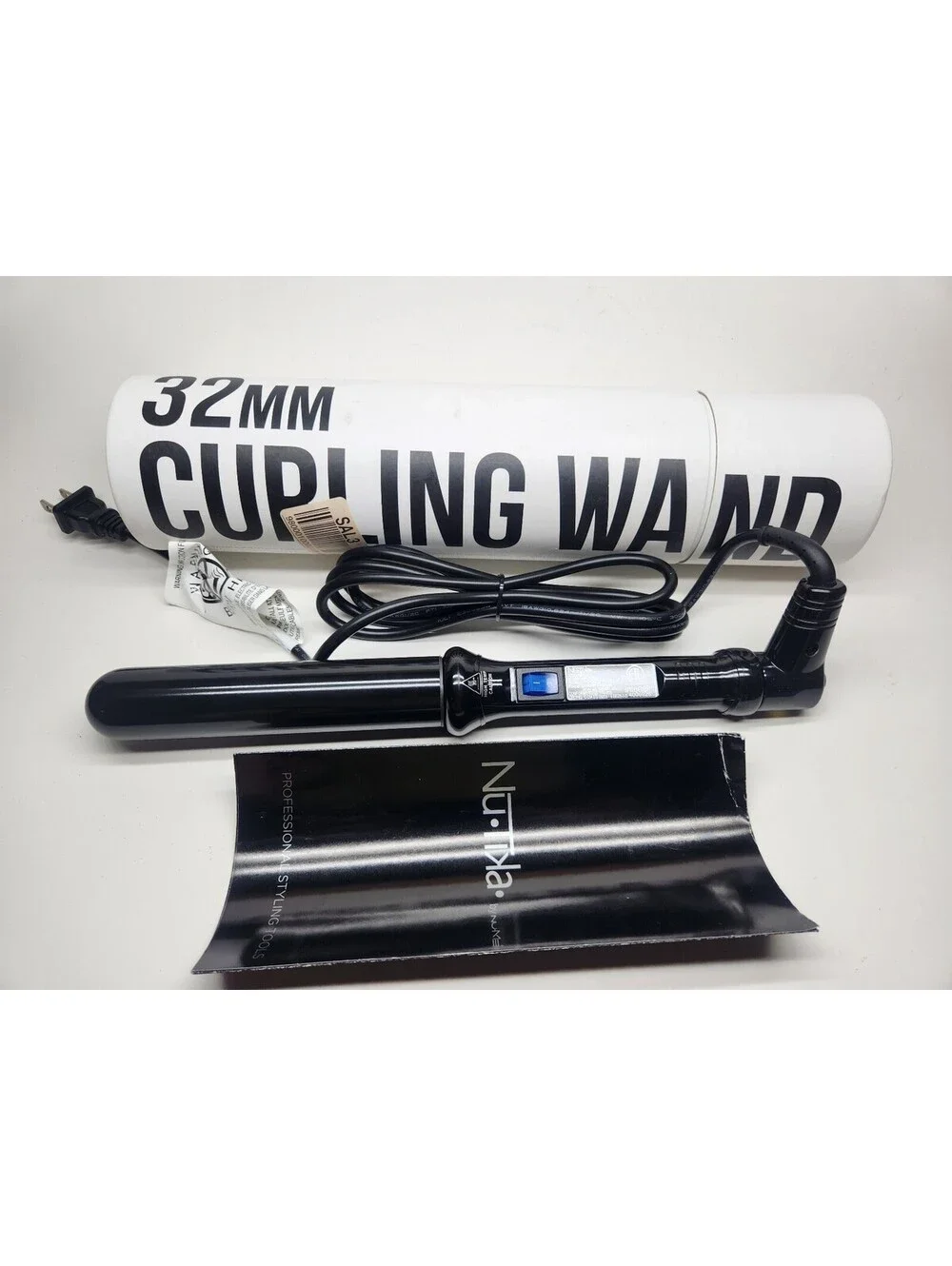 Nutika Professional 32mm Vortex Curling Wand Black HBO25U **OPEN BOX**